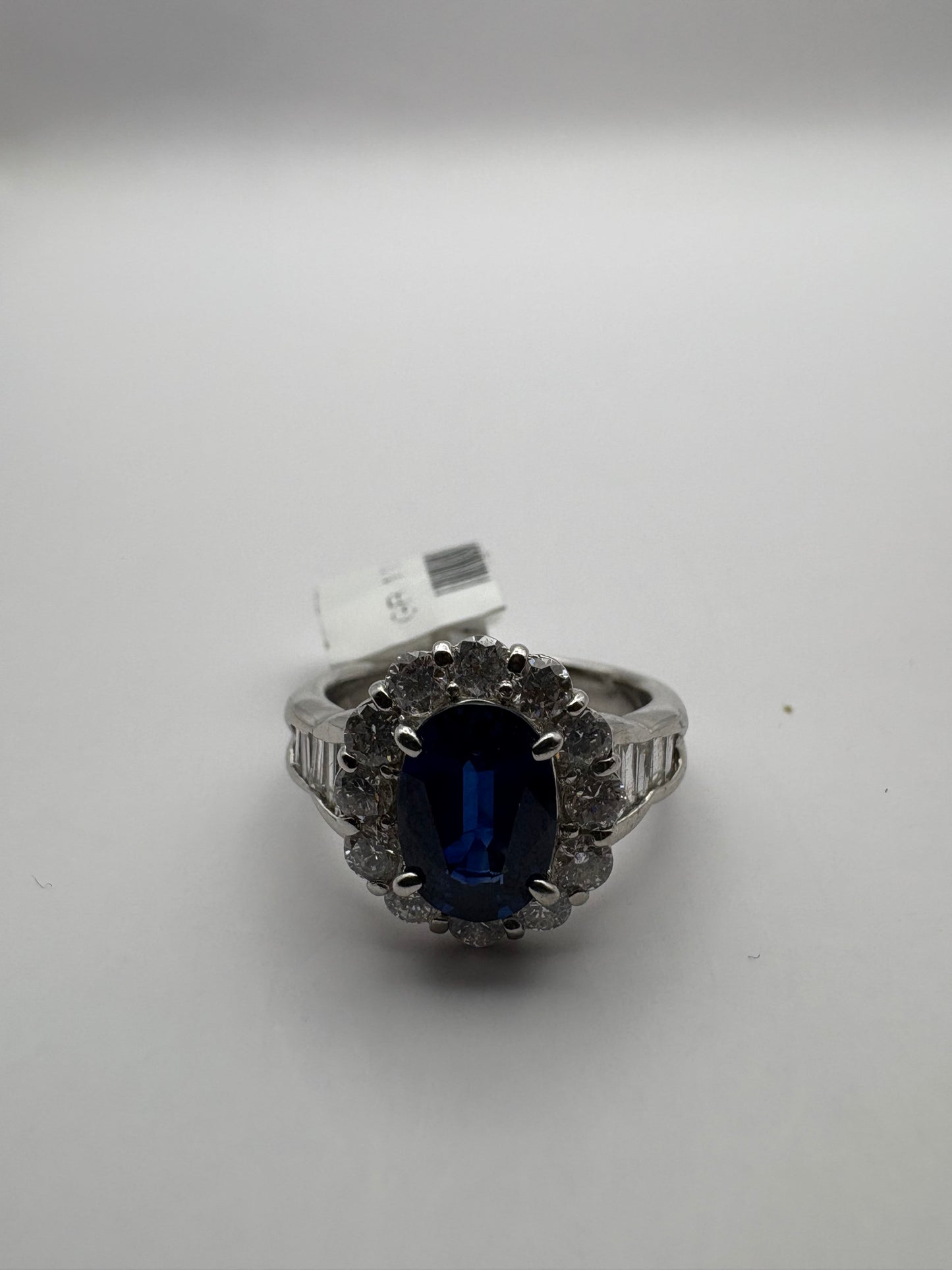 Platinum Diamond and Sapphire ring