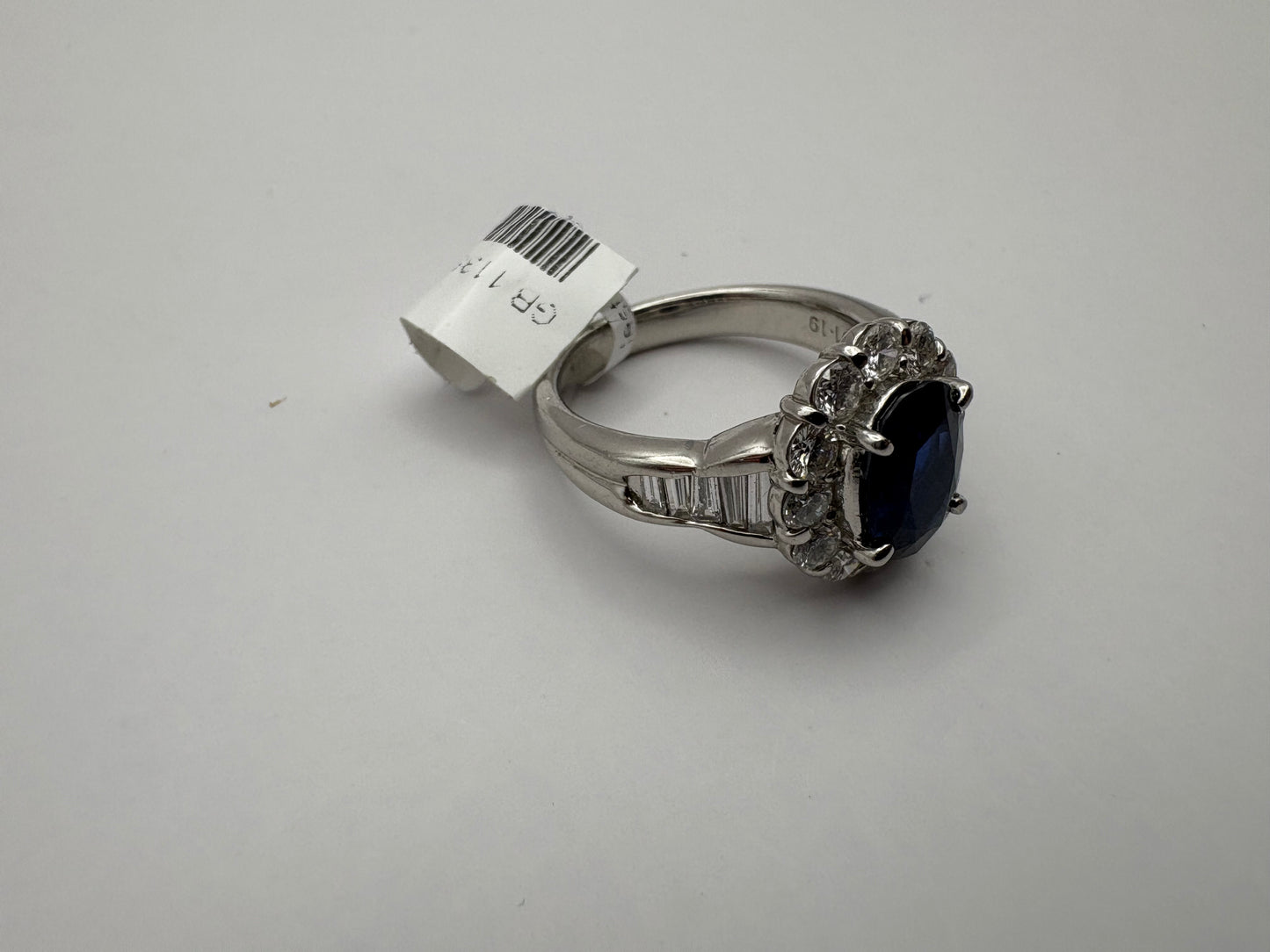 Platinum Diamond and Sapphire ring